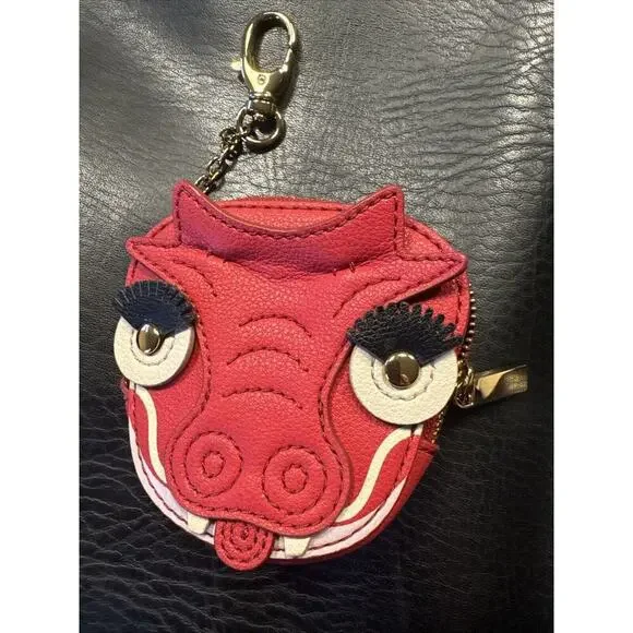 Fossil RED DRAGON 4” Sofia Coin Pouch LLUNAR ROCK Brand New Zip Gold Chain RARE - Picture 1 of 14